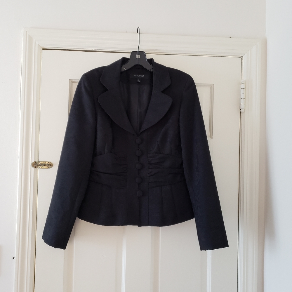 Nine West Black Jacquard Suit Jacket